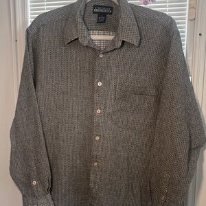 Eddie Bauer Black and White Casual Button Down Shirt